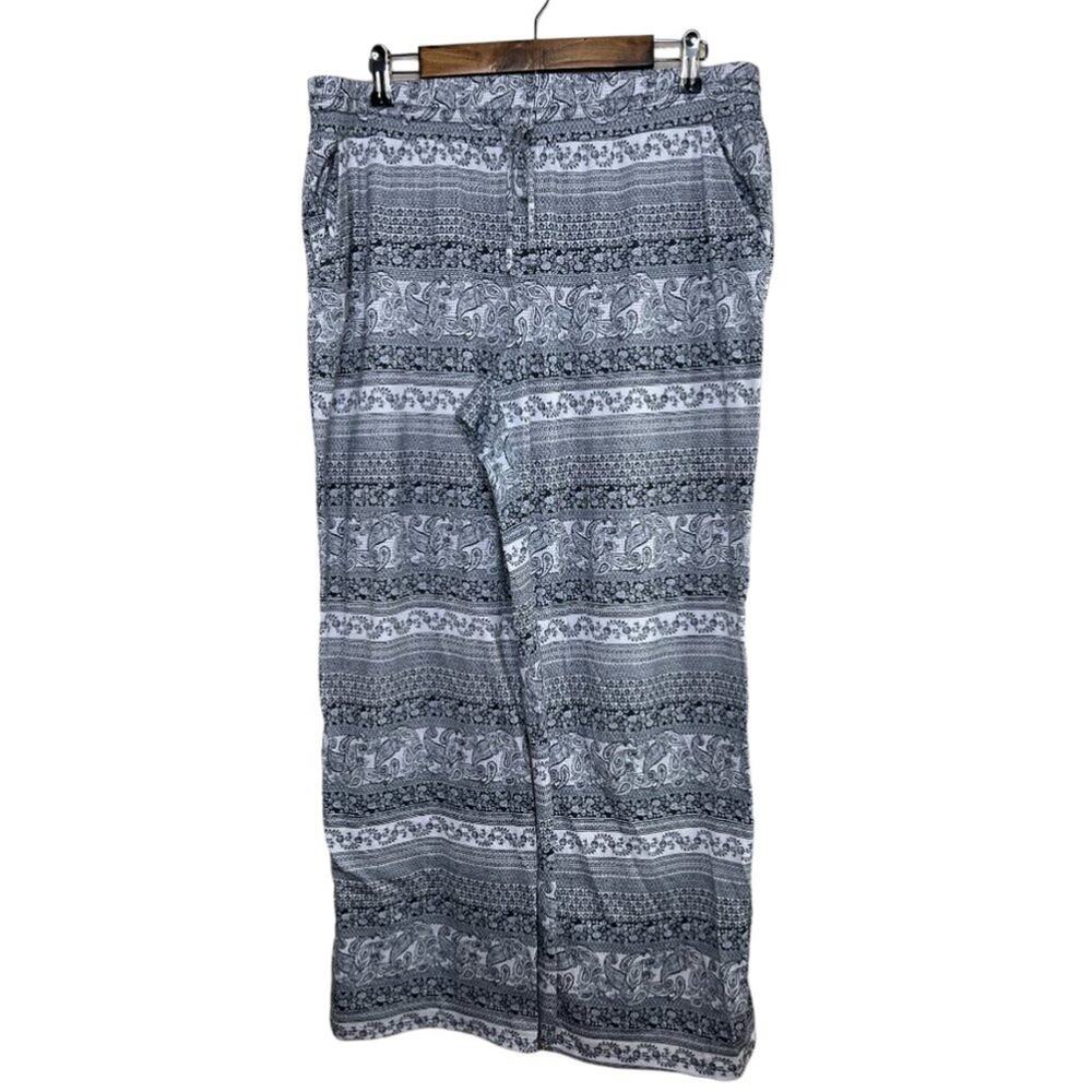 Dressbarn Navy & White Wide Leg Pant Size L